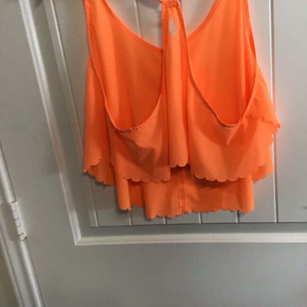 Free People Movement Pretty Lil Running Crop Top in Neon Mango - Picture 4 of 9